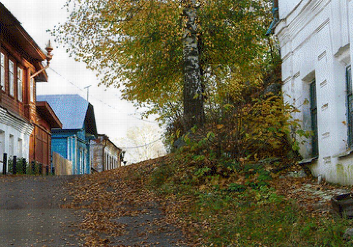 русская глубинка - осень, улочка - предпросмотр