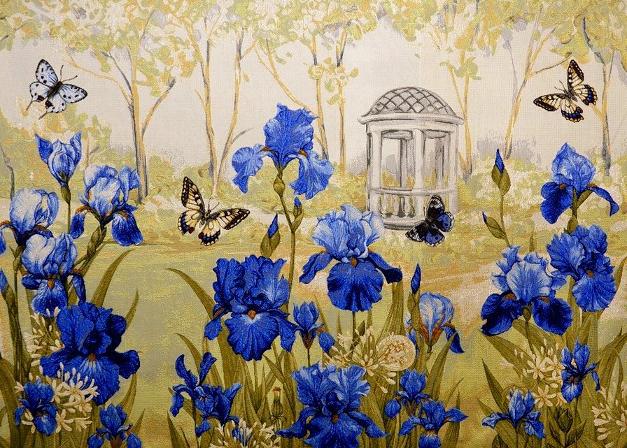 бабочки  в ирисах - оригинал