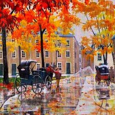 Схема вышивки «в дождливом городке»