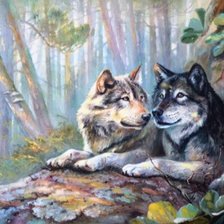 Схема вышивки «Волки»