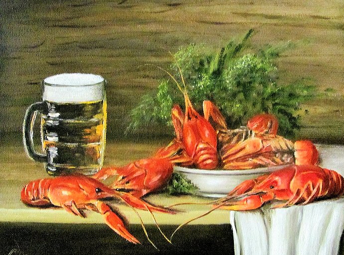 Натюрморт с раками - натюрморт - оригинал