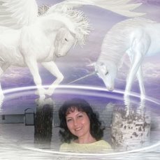 портрет - девушка, единороги - оригинал