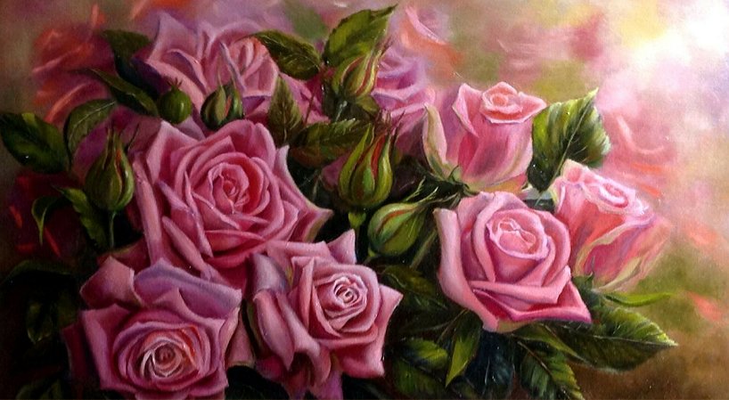 Розы - розы, цветы, картина - оригинал