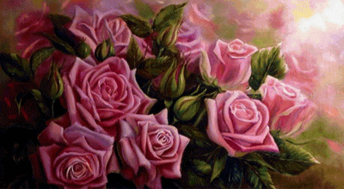 Розы - картина, цветы, розы - предпросмотр