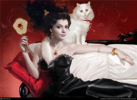 Девушка с котом - люди, кошки, девушка., животные - оригинал