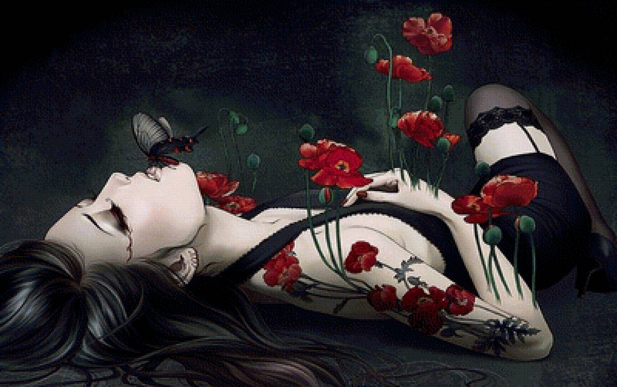 Азиатка - тату, восток - предпросмотр