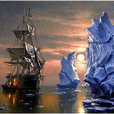 корабль во льдах