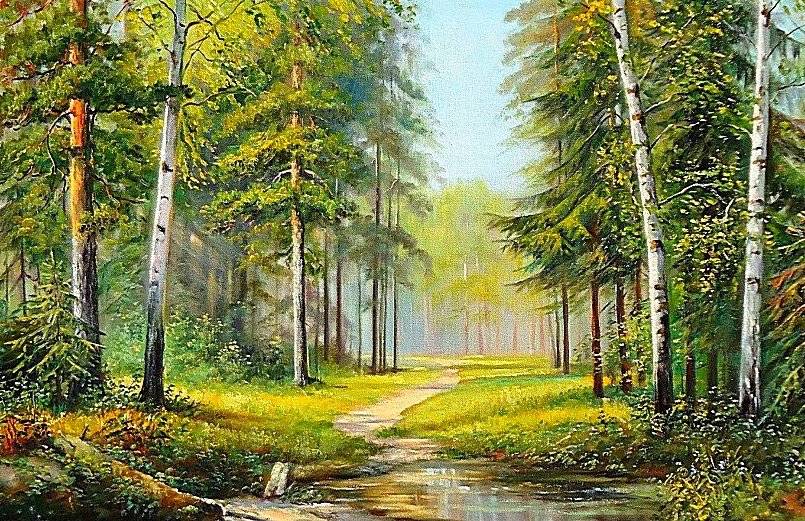 летний пейзаж - пейзаж, природа, живопись, лето - оригинал