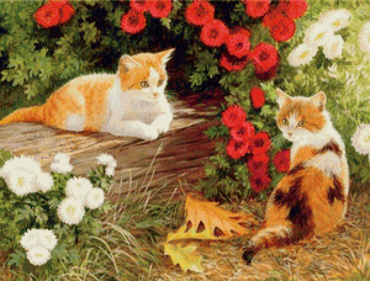 Котята - картина, живопись, природа, животные - предпросмотр