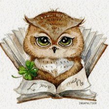 Схема вышивки «Сова с книжкой»