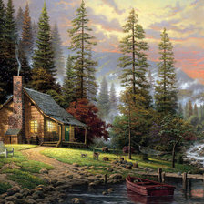 Схема вышивки «тихое убежище томас кинкейд»