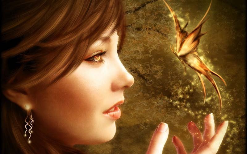 девушка - девушка, бабочка, сказка - оригинал