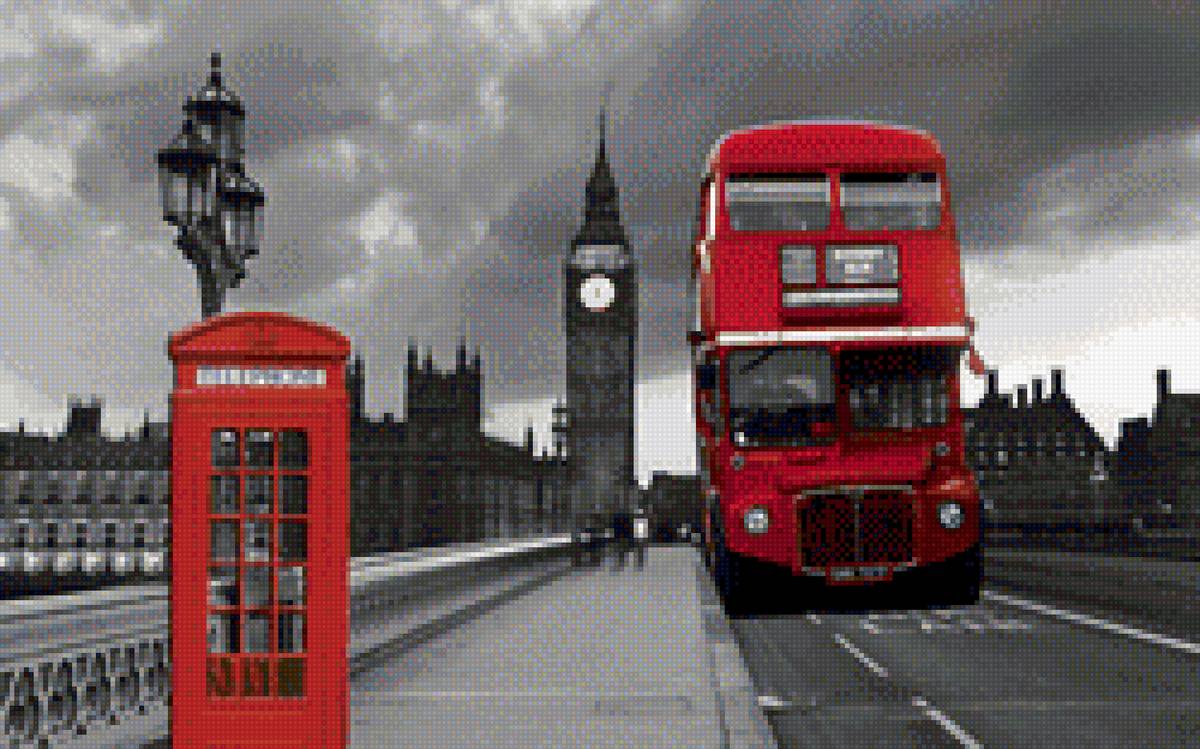 Лондон - автобус, будка, бигбэн - предпросмотр