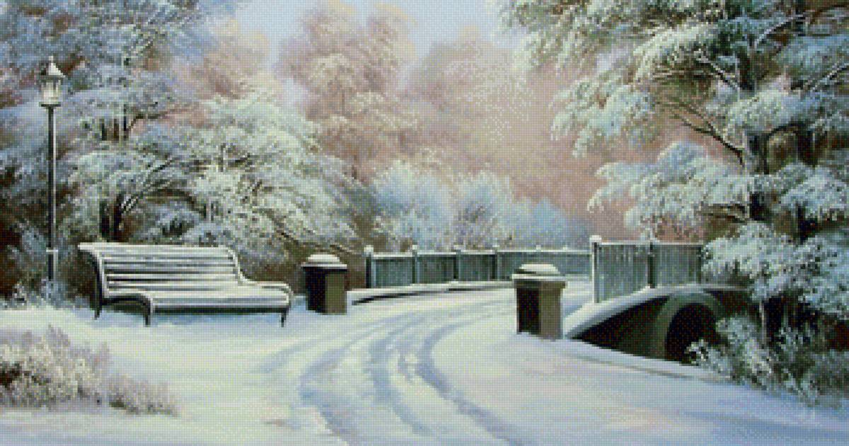 Зима - живопись, картина, зима - предпросмотр
