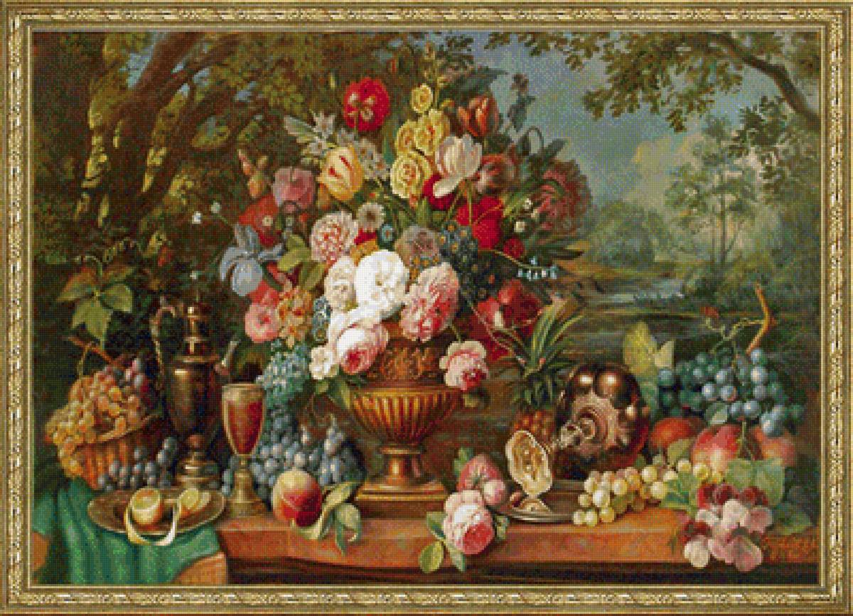 Цветы - ваза, фрукты, овощи - предпросмотр