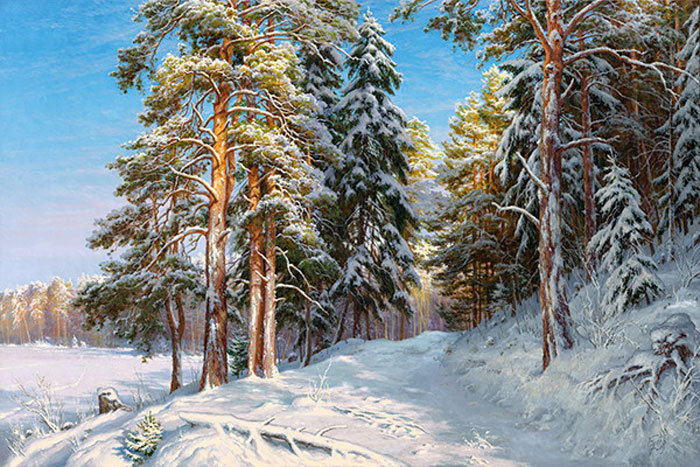 зимний пейзаж - зима, природа, пейзаж, лес - оригинал