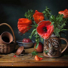 Схема вышивки «натюрморт с маками»