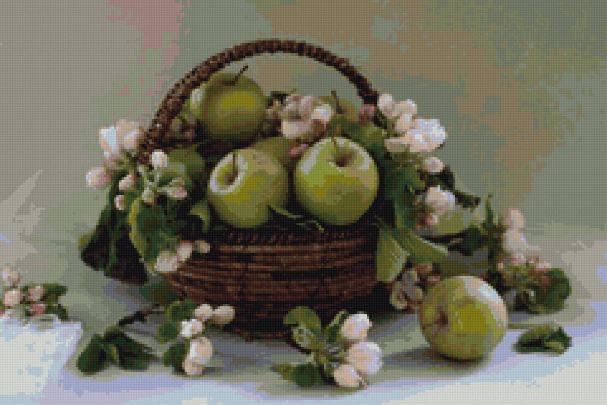 натюрморт с яблоками - предпросмотр