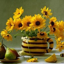 Схема вышивки «подсолнухи с грушами»