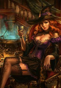 ведьмочка - ведьма, фэнтези, девушка, колдовство, красивая, магия - оригинал