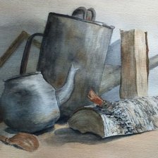 Схема вышивки «Натюрморт с березовым поленом»