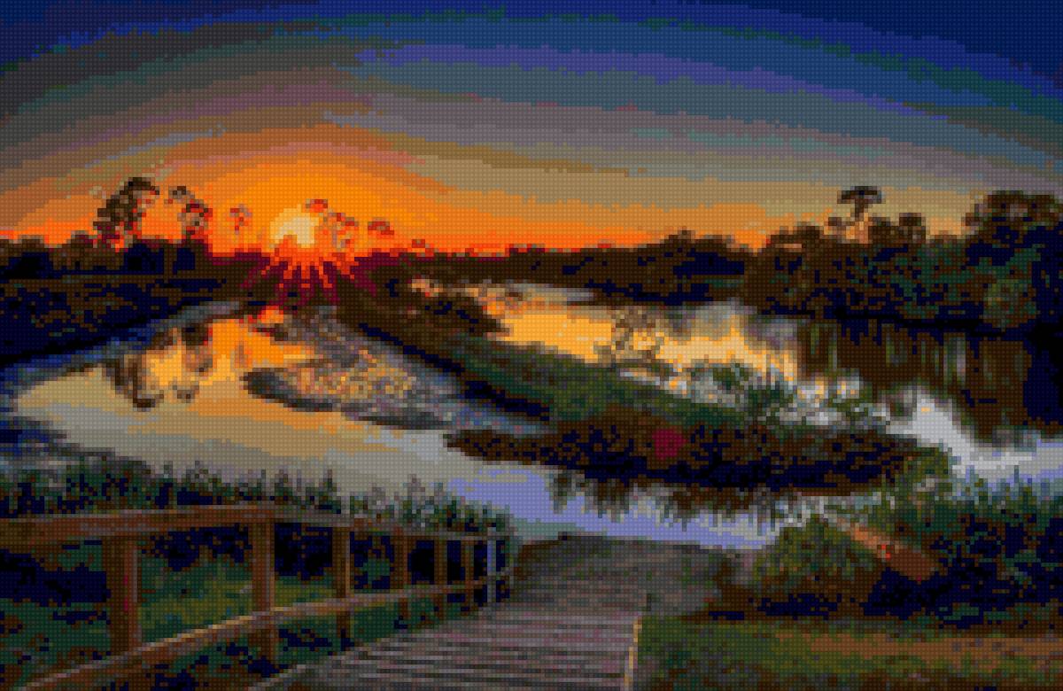 закат-2 - лес закат озеро - предпросмотр