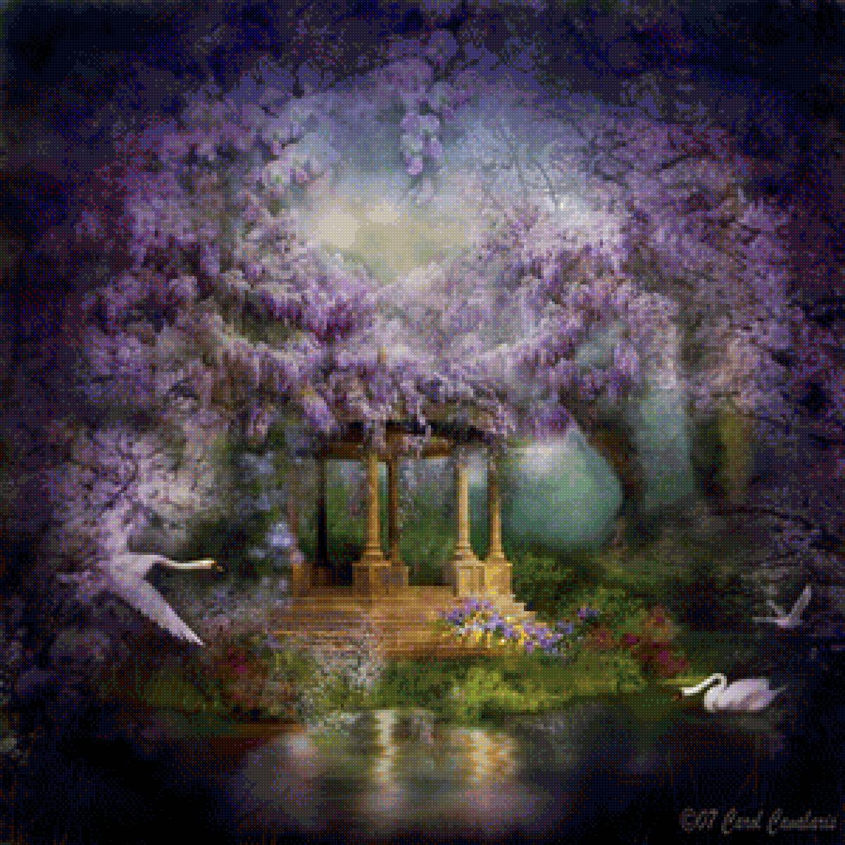 Кэрол Каваларис глициния - цветы, картина - предпросмотр