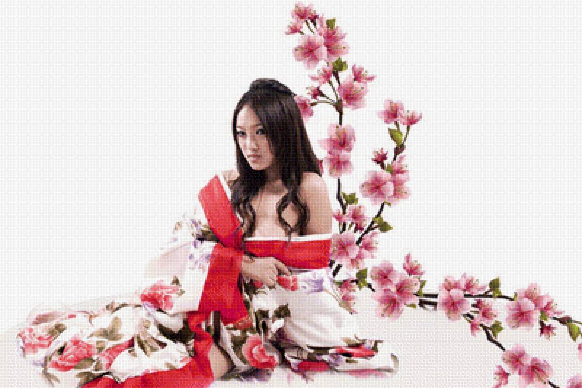 Девушка - гейша, азия, девушка - предпросмотр