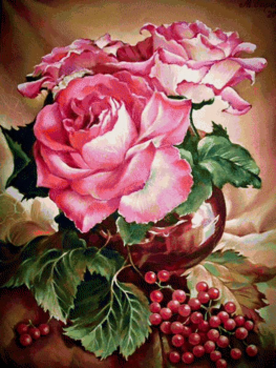 Роза - натюрморт, розы, цветы - предпросмотр