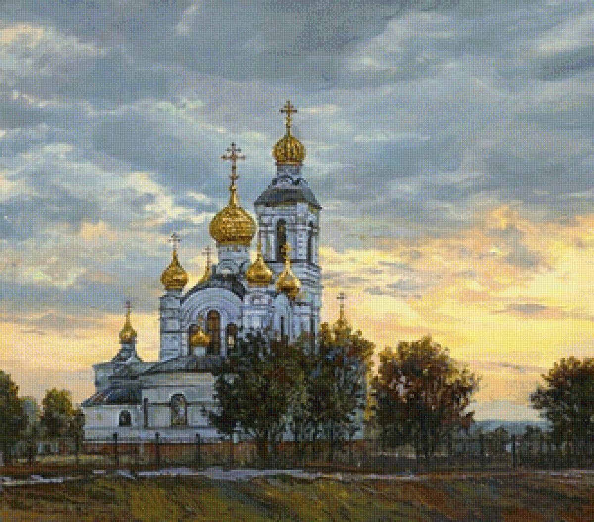 Храм - природа, живопись, храм - предпросмотр