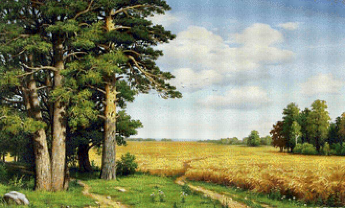 Рожь - живопись, картина, природа - предпросмотр