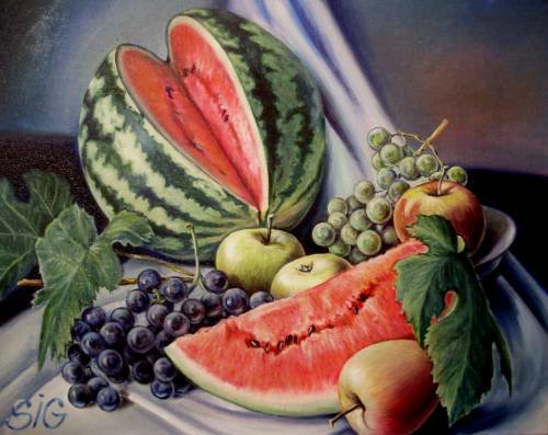 Натюрморт с фруктами - фрукты, натюрморт - оригинал