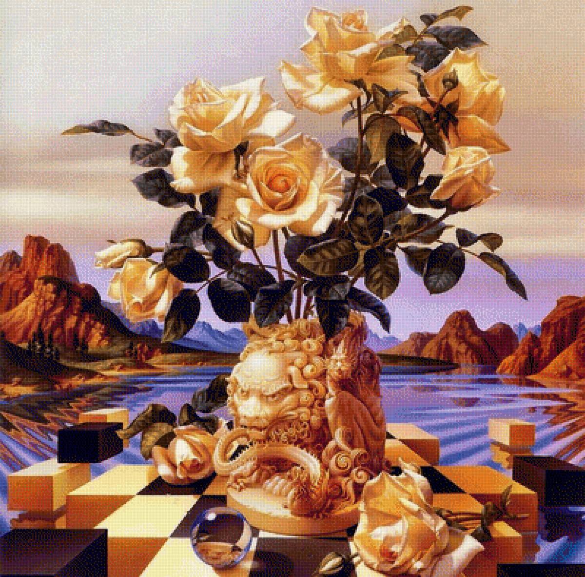 розы - натюрморт - предпросмотр