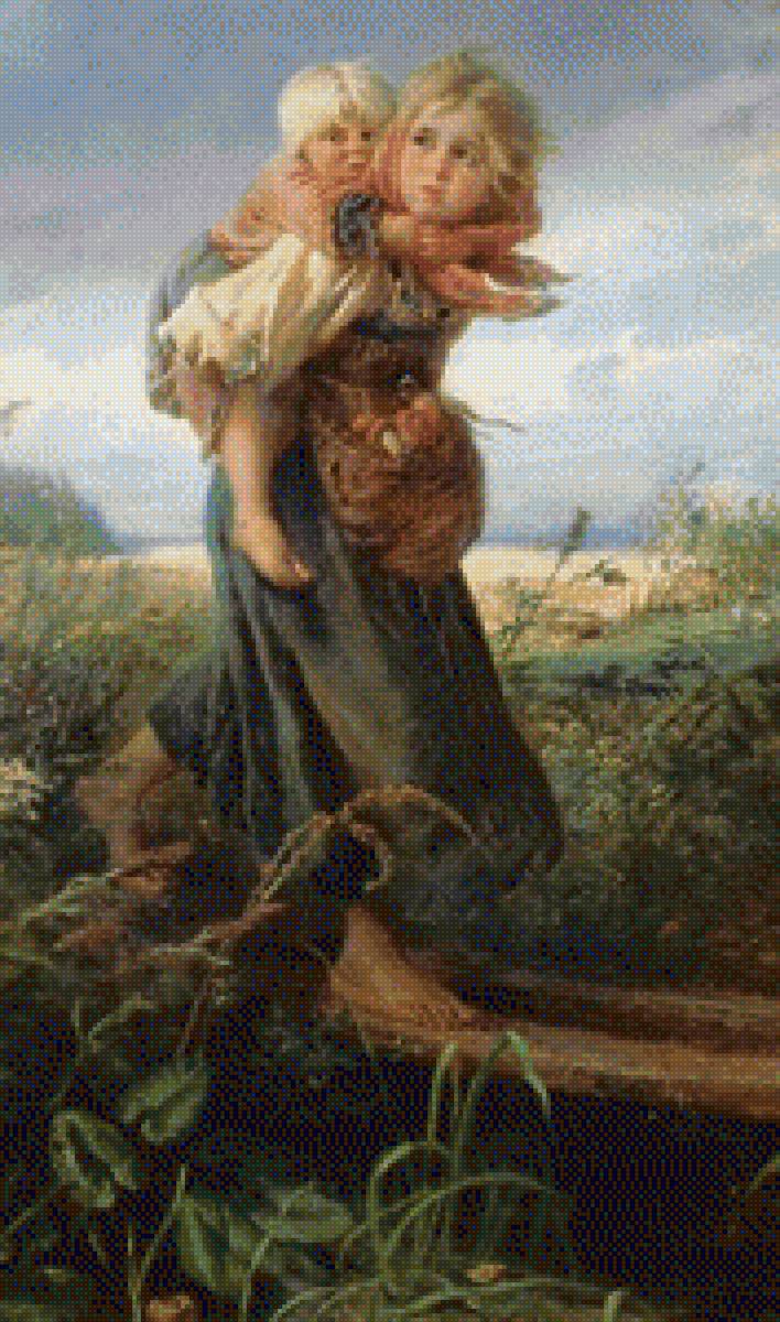 Дет перед грозой - картина, дети - предпросмотр