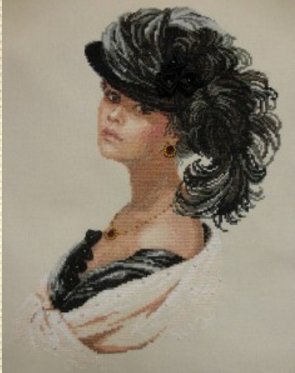 Бархатный вечер - шляпа, взгляд, женщина - оригинал