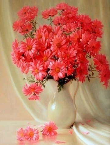 Красные герберы - цветы - оригинал