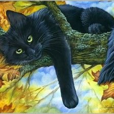 Оригинал схемы вышивки «Черный кот» (№1404146)