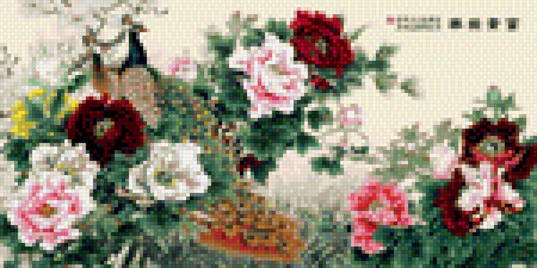 Павлины и пионы - предпросмотр