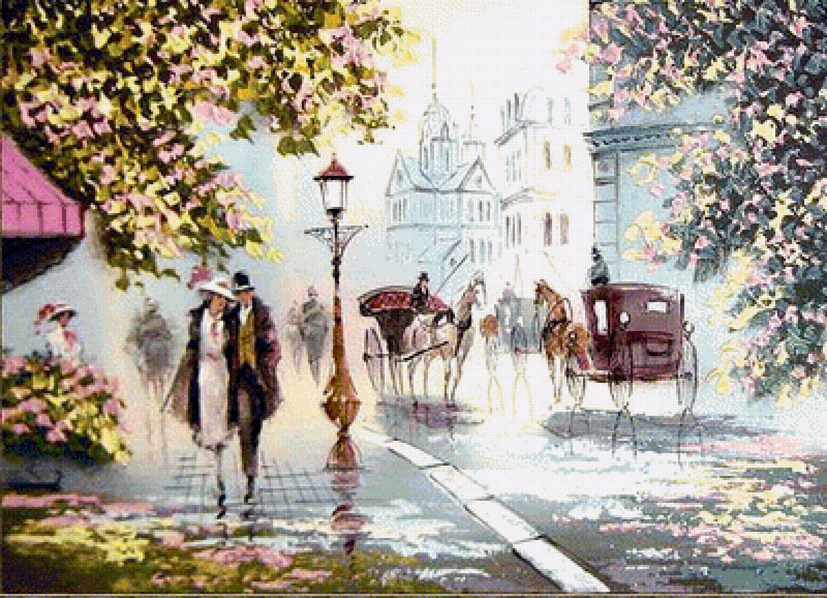 городской пейзаж - рисунок - город, городской пейзаж - предпросмотр