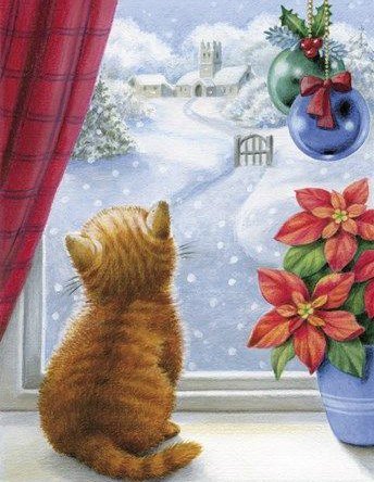 Ожидание - зима, кошки, природа - оригинал