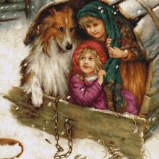 Схема вышивки «Под крышей с Колли»