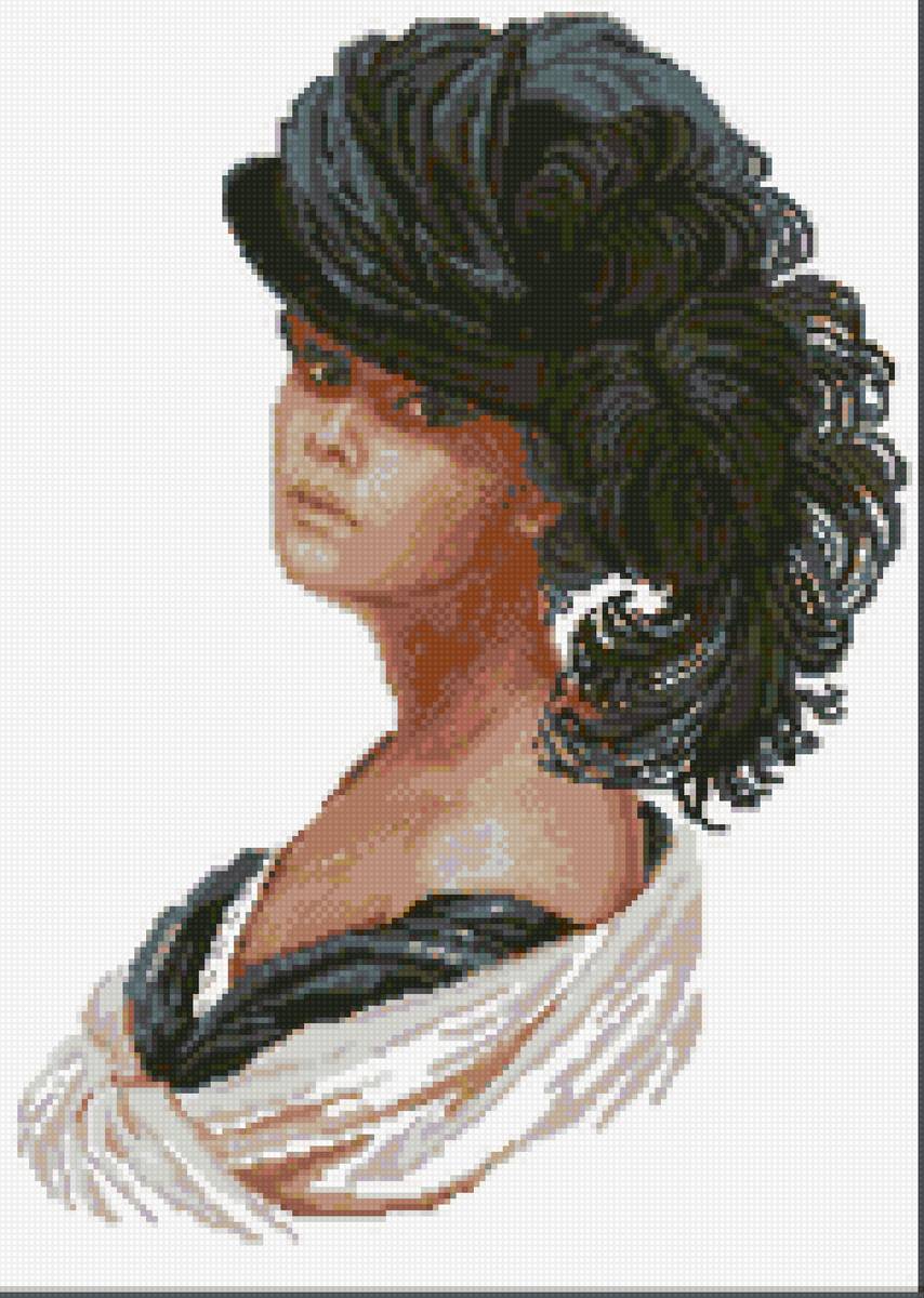 Бархатный вечер 3 - женщина, шляпа, взгляд - предпросмотр