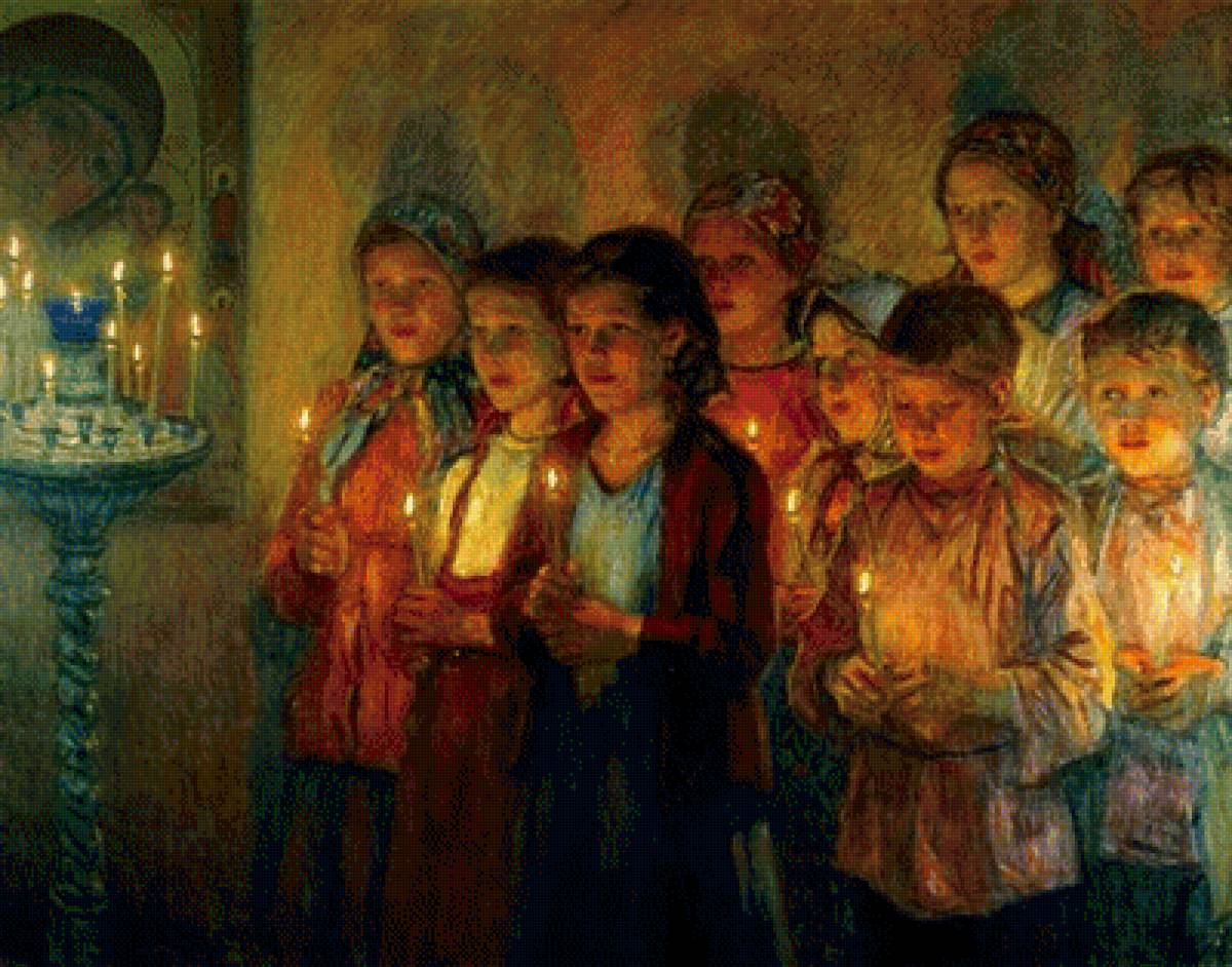 "Богданов -Бельский "В церкви" - богданов-бельский - предпросмотр