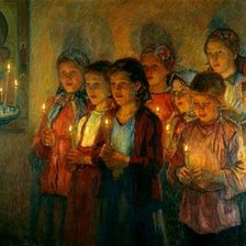 Схема вышивки «"Богданов -Бельский "В церкви"»