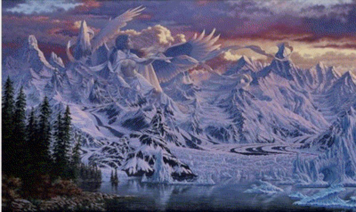 снежная женщина - пейзаж, зима - предпросмотр