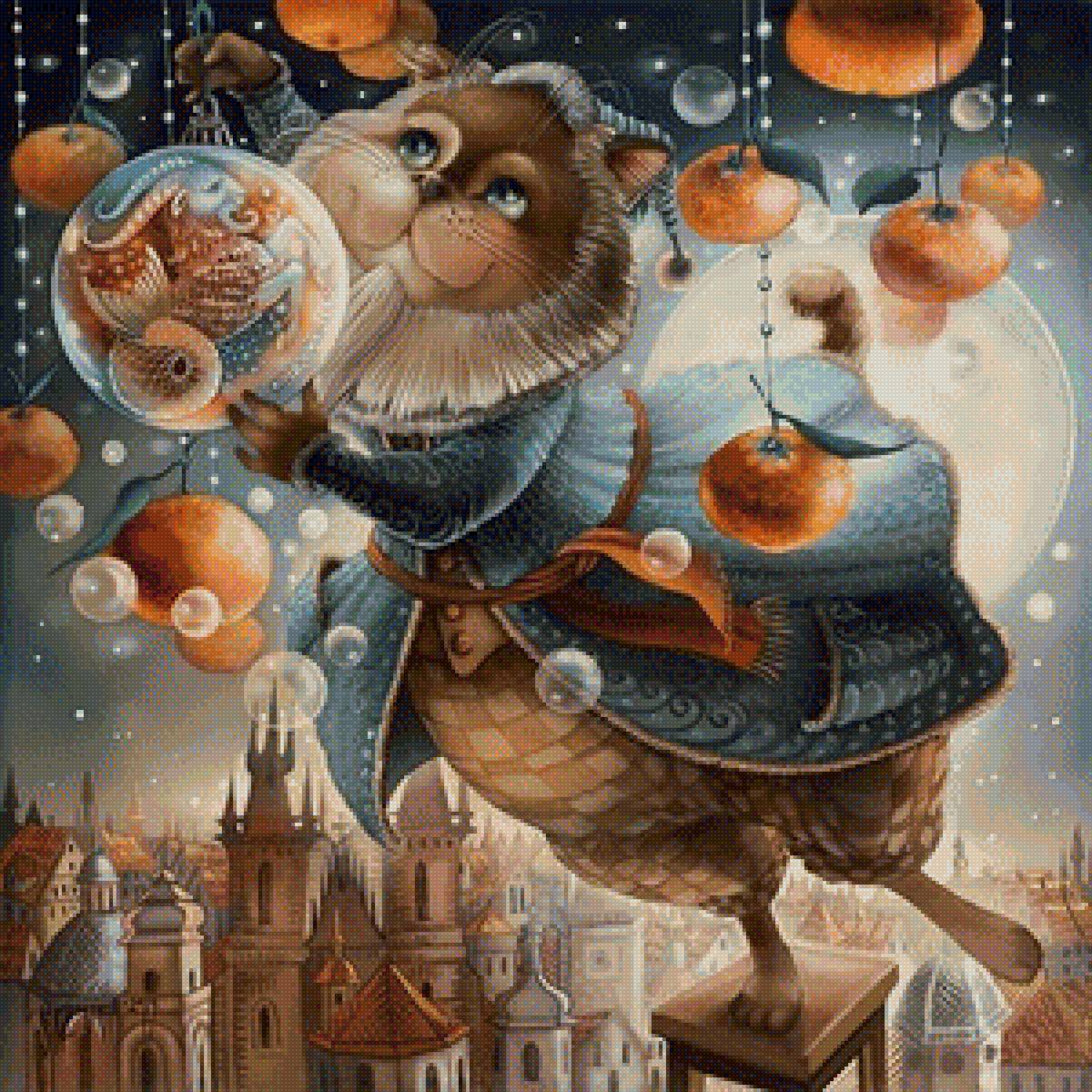 кот и новогдние шары - шары, кот, новый год - предпросмотр