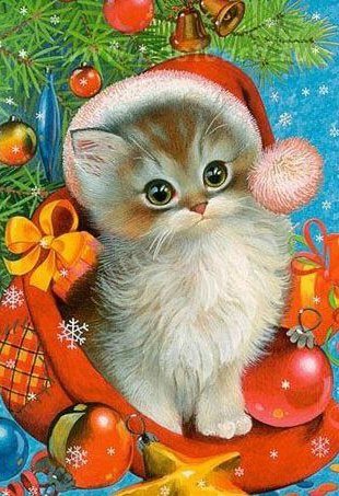 Новогодний подарок - кошки, зима - оригинал