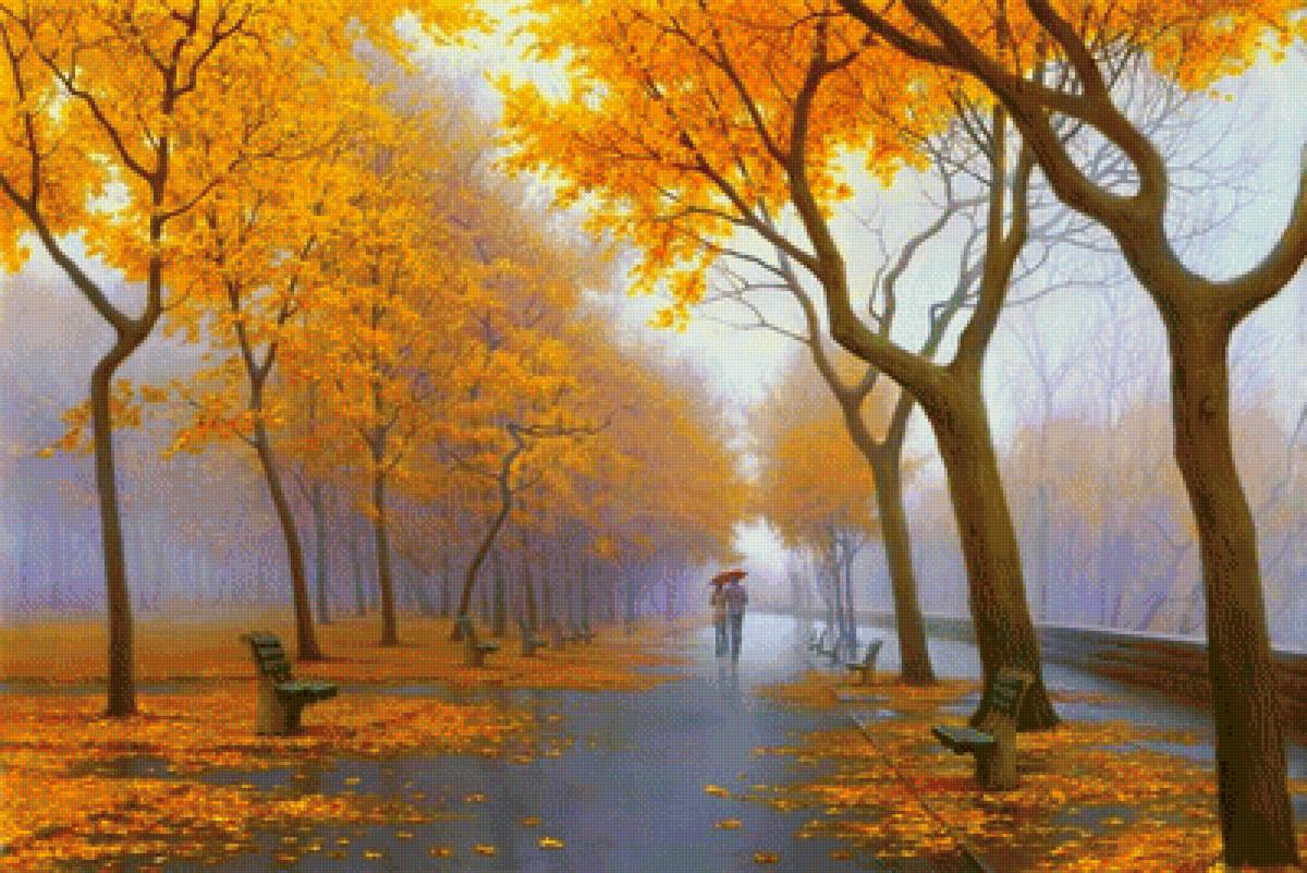 дождливая осень - осень, пейзаж, природа - предпросмотр