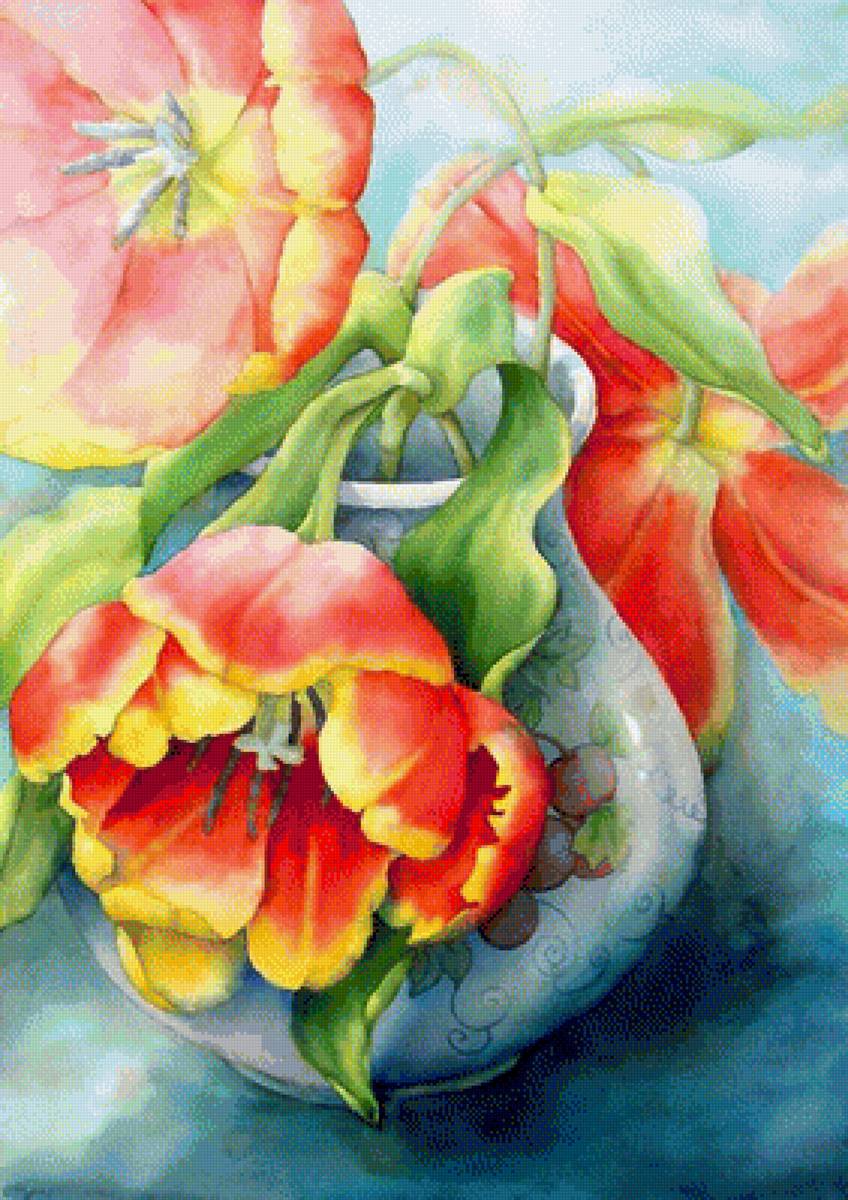 №1408035 - тюльпаны, натюрморт, цветы - предпросмотр