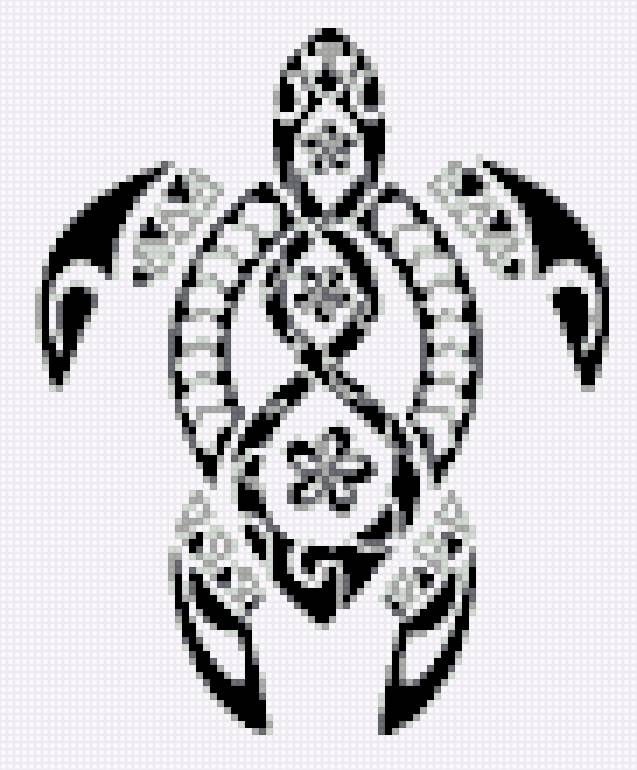 монохромная черепаха - черепаха, монохром, черный - предпросмотр